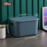 Gaeaspace  -  1/2 Pcs Plastic Storage Bins, Stackable Baskets with Lid and Handle,Colorful Desktop Box Cubby Containers