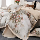 Gaeaspace  -  100s Egyptian Cotton Bedding Set Queen King Ru Double Size Print Bed Linens Blanket Cover Sheet Pillowcase