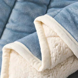 Gaeaspace  - Coral Fleece Autumn Winter Warm Blankets for Bed 3 Layers Thicken Flannel Blanket Quilt Soft Comfortable Warmth Quilts Washable