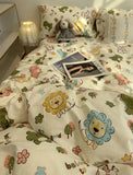 Gaeaspace  -  Lovely cartoon dinosaur lion bedding set kid teen,twin full queen cute cotton home textile bed sheet pillow case quilt cover