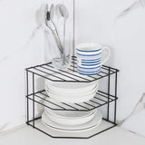 Gaeaspace  -  Kitchen Storage Corner Shelf Seasoning Pot Bowl Dish Glasses Countertop Organizer Rack 3 Tier Removable Cosmetic Makeup Holder