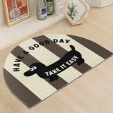 Gaeaspace  -  Semicircle PVC Welcome Doormat Cuttable American Cartoon Dog Entrance Mat Rug Carpet Anti Dust Door Floor Pad Outdoor Home Decor