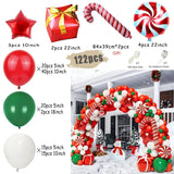 Gaeaspace  -  Christmas Balloon Garland Arch Kit Red Green Lolipop Cone Star Foil Balloons New Year Christmas Party Decoration Supplies Gifts