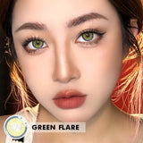 Gaeaspace  -  1Pair Green Brown Flare Color Contact Lenses For Eyes Fashion Eyes Makeup Lens Natural Cosmetic Contact Lens Yearly