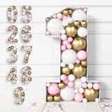 Gaeaspace  -  73/93cm Giant Number Mosaic Balloon Frame Birthday Balloon Filling Box Birthday Party Decorations Kids Anniversary Wedding Decor