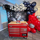 Gaeaspace  -  Racing Car Theme Birthday Balloons 4D Silver Black Red Balloon Arch Garland Boys Two Fast Baby Shower Birthday Party Supplies