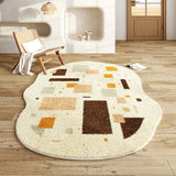 Gaeaspace  -  Modern Cream Style Irregular Large Area Living Room Carpet Light Luxury Shaped Soft Bedroom Carpets Plush Comfortable Lounge Rug