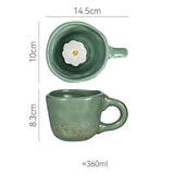 Gaeaspace  -  360ml Creative Cute Handmade 3D Snail Daisy Dog Cat Coffee Mugs Ceramic Funny Cartoon Animal Tea Milk Cups Unique Birthday Gift