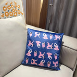 Gaeaspace  -  Soft Yoga Girls Pillow Case Velvet Cushion Cover Kawaii Cartoon Pillowcase Back Support Home Sofa Living Room Art Decor 45x45cm