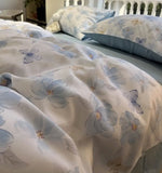 Gaeaspace  -  Elegant fashion pastoral blue floral butterfly bedding set,full queen King rustic home textile bed sheet pillow case duvet cover