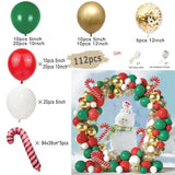 Gaeaspace  -  Christmas Balloon Garland Arch Kit Red Green Lolipop Cone Star Foil Balloons New Year Christmas Party Decoration Supplies Gifts