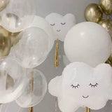 Gaeaspace  -  5Pcs New Large Balloon White Smile Cloud Aluminum Foil Balloon Birthday Party Wedding Decoration Kids Baby Shower Decor Supplies