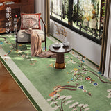 Gaeaspace  -  Chinese Classical Bedroom Bedside Carpet Classic Landscape Flower Bird Painting Balcony Rug IG Large Area Luxury Decoration Home