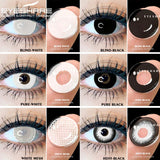 Gaeaspace  -  Cosplay Contact Lenses 1Pair Colored Contact Lenses for Eyes Black Lenses White Eye Lenses Contact Lenses for Halloween