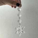 Gaeaspace  -  1 Piece Acrylic Snowflake Simulation Ice Pendants Xmas Tree Hanging Ornament Christmas Decorations for Home New Year Gift