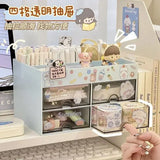 Gaeaspace  -  INS Student Stationery Cute Drawer Pen Holder  Cosmetics Storage Box  Office School Supplies Desktop Organizing Box  Organizer