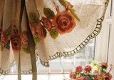 Gaeaspace  -  Pastoral flower curtains cotton and linen drifters lifting Roman curtains American style shading living room partition gauze