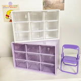 Gaeaspace  -  Desktop 9 Grid Storage Boxes Organizer Transparent Small Drawer Partitioned Student Desk Wall-mounted Sundries Storage Box Cute