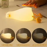 Gaeaspace  -  Lying Flat Duck Night Light LED Silicone Night Lamp USB Charging Room Atmosphere Lamp Adjustable Warm Lighting Children Fun Gift