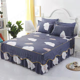 Gaeaspace  -  Flower Beddress Sheets Bedspread Sexy For King/Queen Size Non-Slip Cover Flat Sheet 1.5/1.8/2M Bed Soft Home Bedding