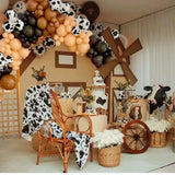 Gaeaspace  -  158pcs Farm Cow Theme Arch Garland Kit Coffee Khaki Latex Balloons for CowBoy CowGirl Party Baby Shower Decoration