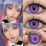 Gaeaspace  -   1 Pair Fashion Pink Cosplay Anime Lenses Color Contact Lenses for Eyes Cosmetics Purple Lenses Yearly Eye Contact Lens