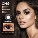 Gaeaspace -  Black Lenses Color Contact Lens with Prescription Myopia Lenses with Degree Brown Lenses Gray Pupils Fast Shipping