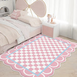 Gaeaspace  -  Checkerboard carpet cute plaid irregular IG girly rugs large area bedroom carpet fluffy soft polyester floor mat decoration home