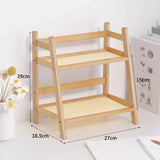 Gaeaspace  -  Wooden Storage Shelf 2-Tiers Desktop Organizer Display Rack Office Stationary Office Storage Rack Makeup Organizer for Vanity