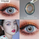 Gaeaspace  -  (2PCS)1 Pair Lenses Eye Color Contact Lenses with Diopter 10 Colors Comestic Natural Beauty Pupils Free Ship Yealy Use