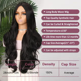 Gaeaspace -  Wig hot sale ladies natural fashion black long curly hair chemical fiber hair cover natural fluffy rose net ladies wig