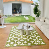 Gaeaspace  -  Classical Flower Pattern Living Room Carpets Green Girl Children's Bedroom Bedside Soft Carpet Cute Minimalist Cloakroom Rug 양탄자