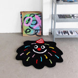 Gaeaspace  -  Funny Tufting Black Living Room Carpet Irregular Bathroom Mat Soft Bedroom Floor Doormat Holiday Rug Aesthetic Home Room Decor