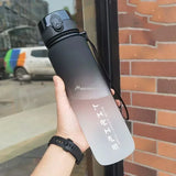 Gaeaspace  -  1 Liter Large Capacity Sports Water Bottle Leak Proof Colorful Plastic Cup Drinking Outdoor Travel Portable Gym Fitness Jugs