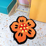 Gaeaspace  -  Chic Tufting Floral Living Room Carpet Bright Begonia Bedroom Rug Area Floor Pad Anti Slip Mat Doormat Aesthetic Home Decor