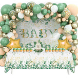 Gaeaspace  -  Sage Green Party Decoration Backdrop Tablecloth Balloons Set Baby Shower Happy Birthday Decorations for Home Baby Party Supplies