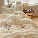 Gaeasapce  -  Luxury Faux Rabbit Fur Velvet Fleece Plush Soft Warm Bedding Set Super Comfortable Duvet Cover Set Blanket Bed Sheet Pillowcases