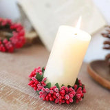 Gaeaspace  -  Christmas Home Decoration Berry Wreath Candlestick Table Decoration Decorations Christmas Eve Candlelight Dinner Accessories