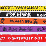 Gaeaspace  -  NEW 1PC Halloween Props Window Prop Warning line Plastic Skull Head Warning Tape Signs Halloween Decoration Witch Balloons lot