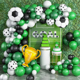 Gaeaspace  -  127Pcs Green White Black Football Trophy Foil Balloon Garland Arch Set Birthday Party Kids Toys Football Themed PartyDecorations