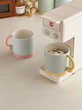 Gaeaspace  -  Korean Style Simple Ins Style Creative Mug Ceramic Frosted Matte Glaze Niche Couple Cup with Handle Household Milk Oatmeal Cup