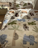 Gaeaspace  -  Cute cartoon animal crocodile elephant bedding set,twin full queen king cotton home textile bed sheet pillow case quilt cover