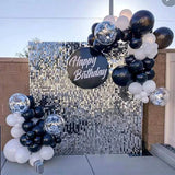 Gaeaspace  -  Birthday Party Balloons Kit Black White Silver Confetti Latex Balloon Garland Arch Baby Shower Wedding Birde Shower Decoration