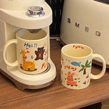 Gaeaspace  -  Christmas New Year gift box ceramic cartoon graffiti mug birthday gift cute coconut small animal water Cup coffee cup