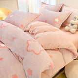 Gaeaspace  -  Winter Warm Plush Duvet Cover Set Queen Bedding Sets Comforter Cover Cartoon Quilt Cover Sheet Pillowcase 4pcs Luxury Bed Linens