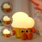 Gaeaspace  -  Cute Cartoon Popcorn Night Light USB Rechargeable Touch Silicone Lamp Kid Gift Bedside Nursery Ambient Mood Light 3 Levels Timer