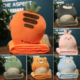 Gaeaspace  -  Cartoon 2 In 1 Office Pillow Quilt Car Cushion Multi-Function Nap Blanket Air Conditioning Blanket Car Interior Cushion Pillow