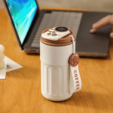 Gaeaspace  -  1pc Travel Mug With Temperature Display 15.22oz Stainless Steel Vacuum Cups Portable Coffee Cups Summer Winter Drinkware Gifts