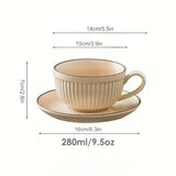 Gaeaspace  -  1Set Coffee Cup and Saucer Latte Mug Unique Olive Green and Lotus Milk Tea Coffee Cup for Home Office Ceramic Drinkware Gift