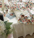 Gaeaspace  -  Romantic fairyfair floral beding set,full queen king retro pastoral flower cotton home textile bedspread pillow case quilt cover